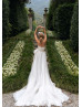 Strapless Ivory Organza Slit Airy Wedding Dress